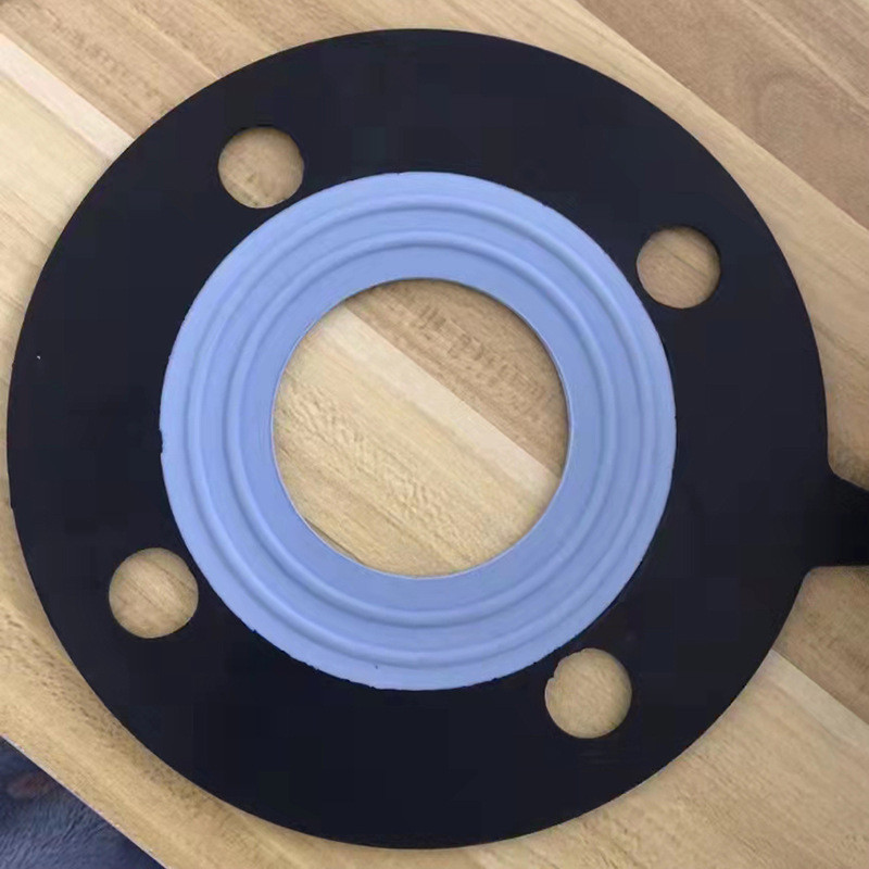 四氟复合橡胶垫片四氟包覆垫包橡胶垫DN50氟胶垫硅橡胶板氟胶板