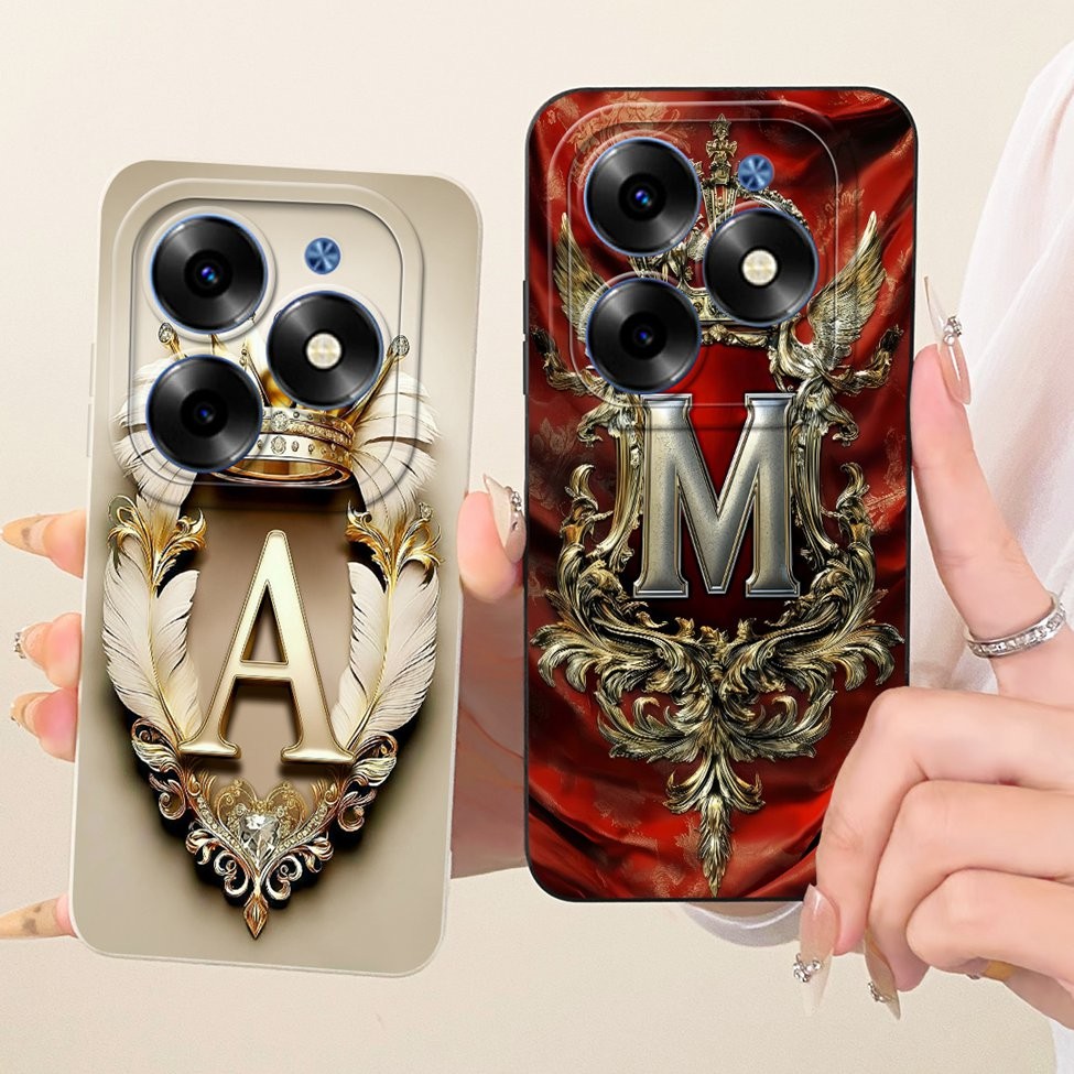 ปลอก ITEL A666L P666L A666LN เคส ITEL P55 4G ฝาครอบแฟชั่นหรูหรา AZ ตัวอักษร 2D เคสโทรศัพท์ทาสี