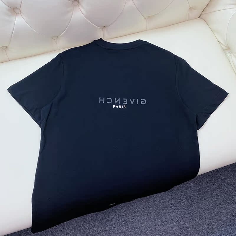 เว็บไซต์อย่างเป็นทางการแบรนด์ร่วม GVC ฤดูร้อนสไตล์ใหม่กลับคลาสสิกพิมพ์ตัวอักษรย้อนกลับแขนสั้นผ้าฝ้าย