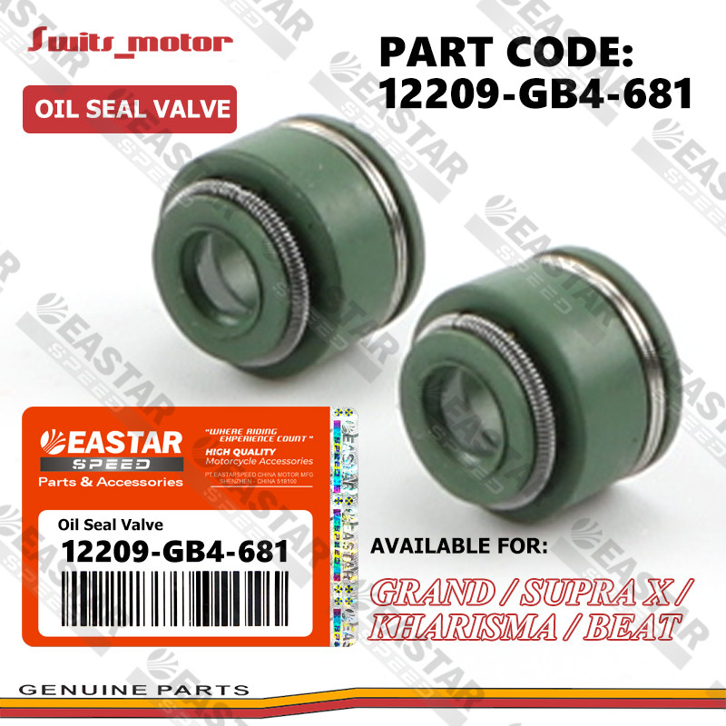 วาล์วซีลน้ํามัน Grand,Supra X,Kharisma,Beat 2 ชิ้น 12209-GB4-681
