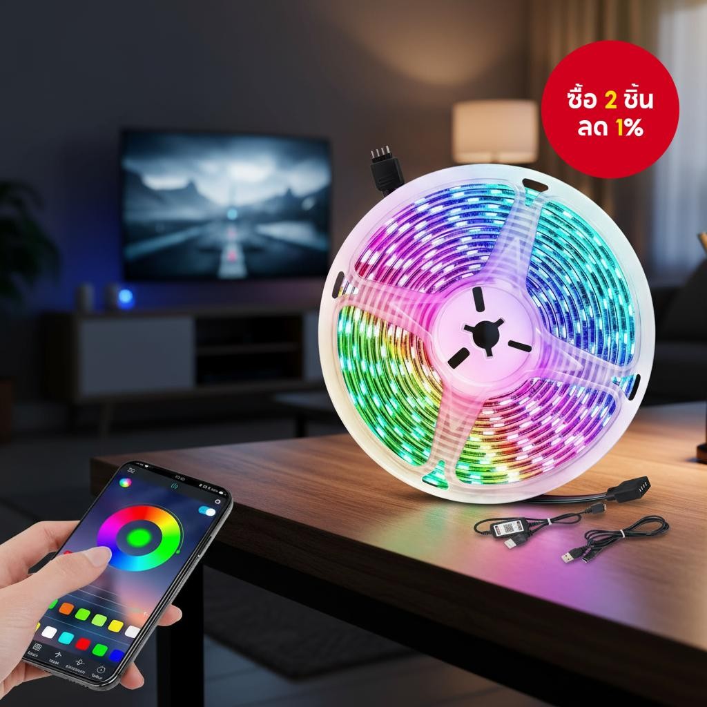 ไฟ LED RGB แบบ SMD 5050 สําหรับตกแต่งห้องนอนและห้อง