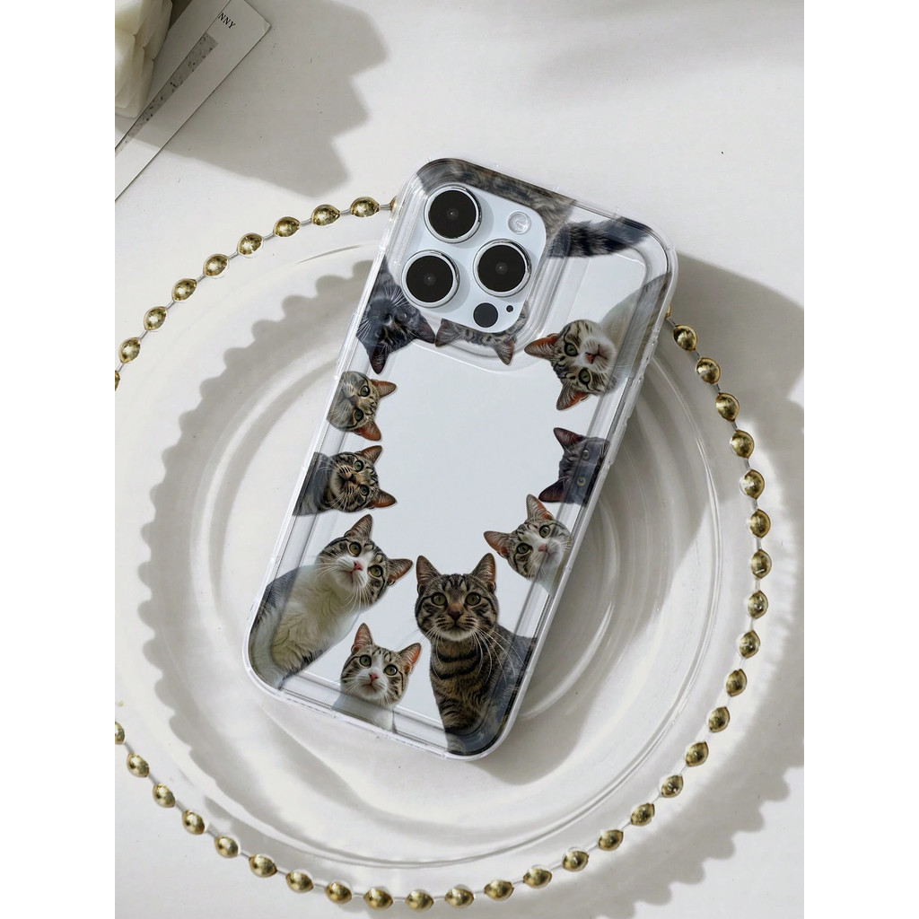 Softcase VIVO ถุงลมนิรภัยใสพรีเมี่ยม Fun Cat Face Motif แก้วสําหรับ VIVO Y02 Y11 Y12 Y15 Y17 Y01 Y16