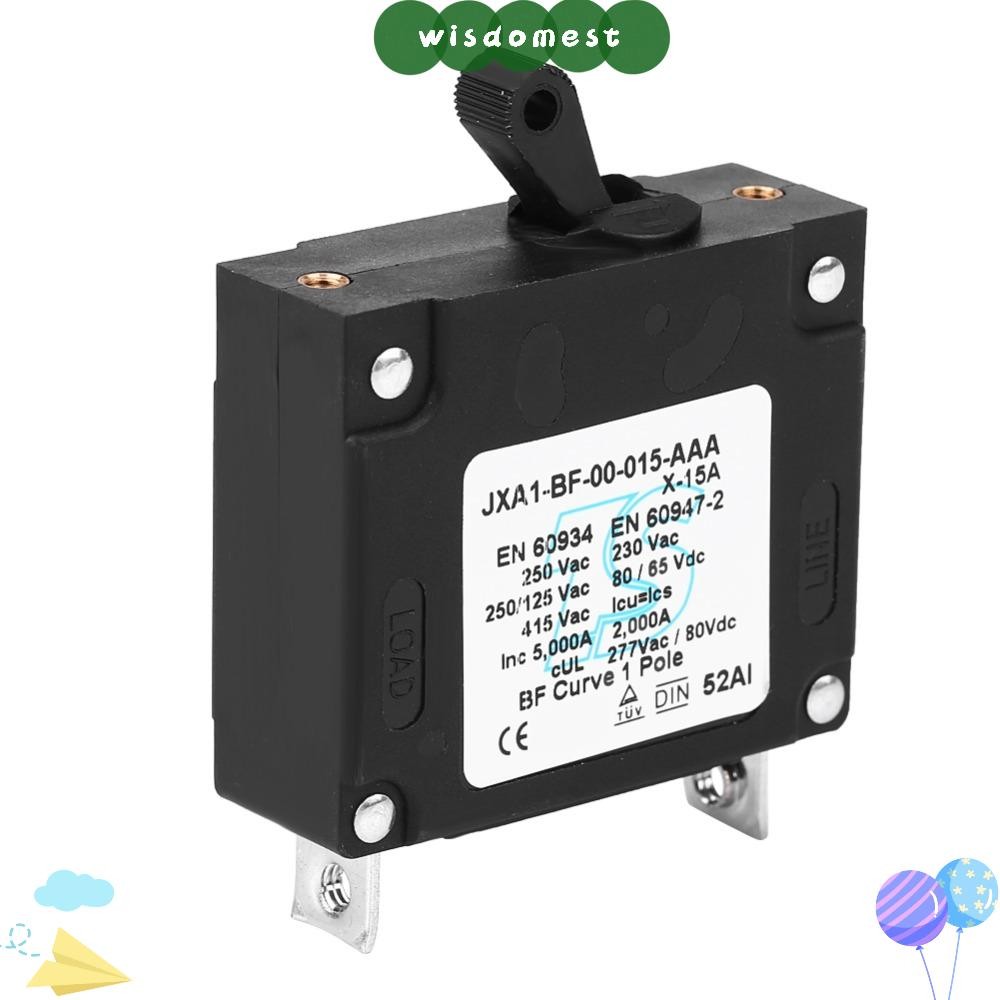 WISDOMEST Circuit Breaker, Manual Reset DC/AC Breaker Toggle Reset Switch, Safety Switch Black Manua