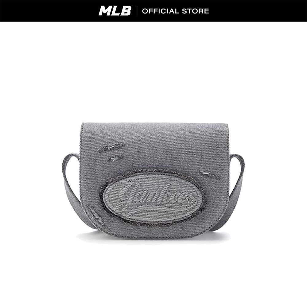 MLB กระเป๋าสะพายข้าง ยูนิเซ็กส์ Unisex Lettering Logo Vintage Denim Crossbody Bag รุ่น 3ACRVD15N 50G