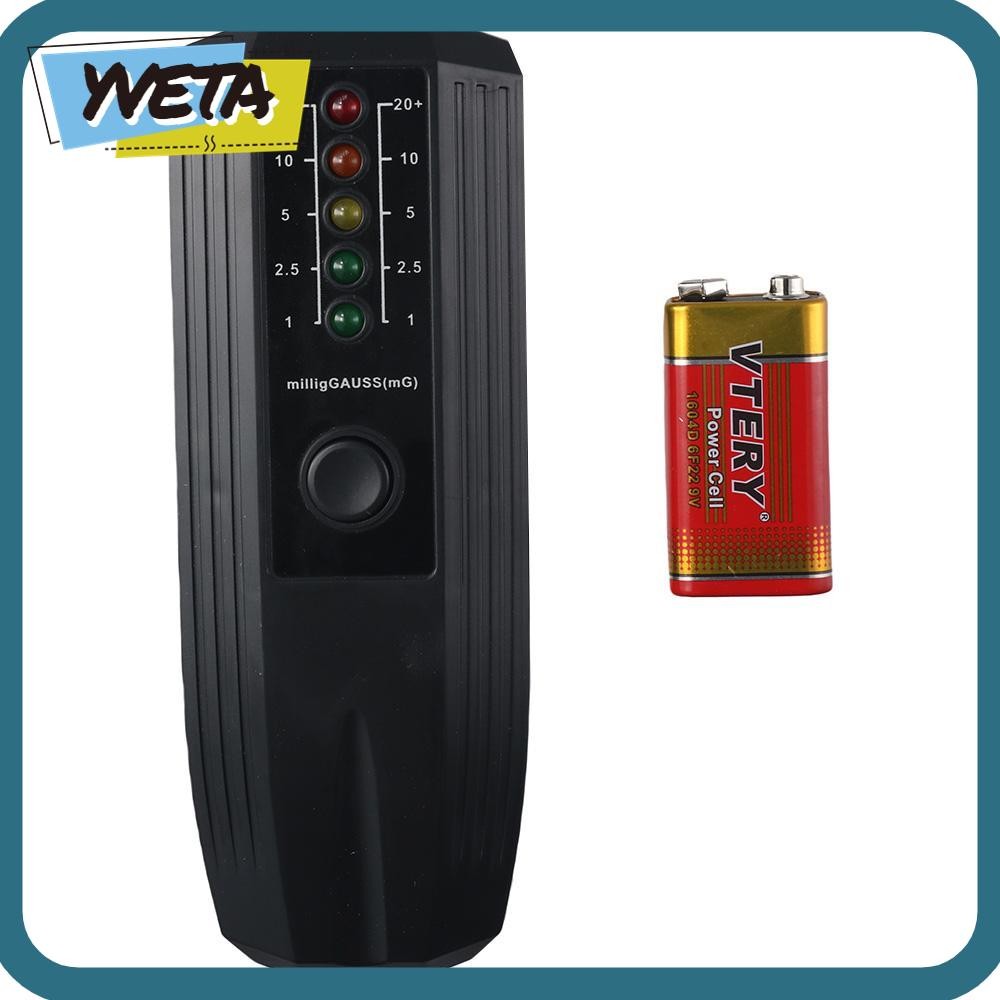 YVETA EMF Reader, Smart Digital Black EMF Meter, เครื่องตรวจจับรังสีแม่เหล็กไฟฟ้า Ghost