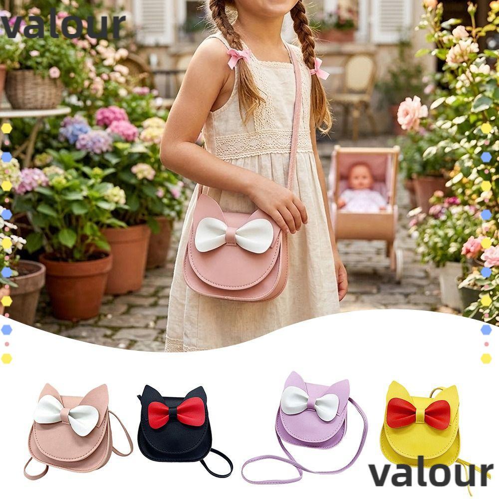 VALOUR Kids Crossbody Bag, Princess Bow Mini Shoulder Bag, Portable Cartoon Kids Small Bag Children