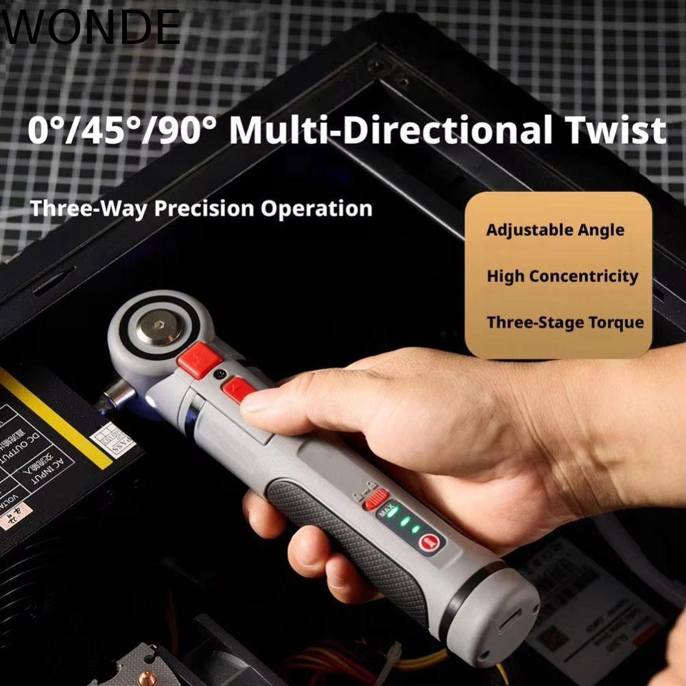 WONDE ไขควงไร้สาย, ชุดไขควงไฟฟ้าตามหลักสรีระศาสตร์ 4 V, มินิแบบพกพาแบบชาร์จ USB พร้อมไฟ LED สกรูสว่านไฟฟ้า