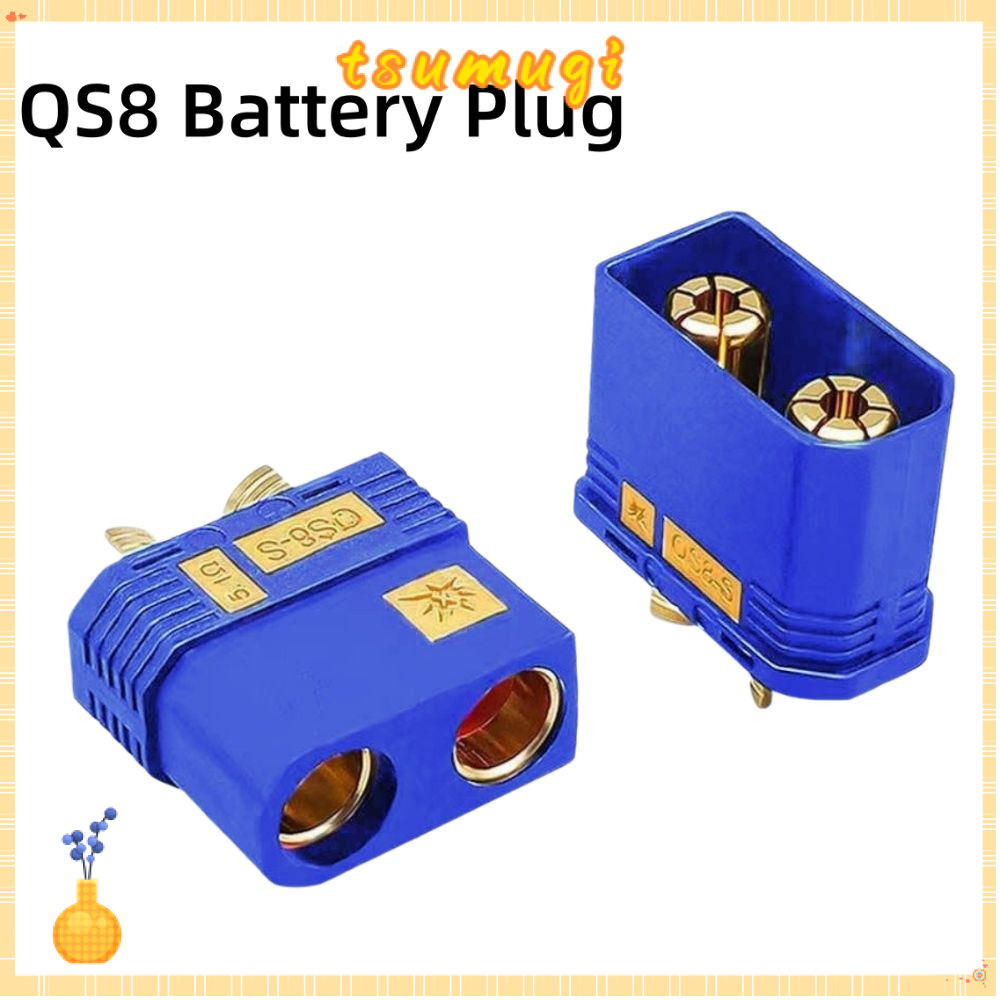 TSUMUGI QS8P-S ปลั๊กแบตเตอรี่, Anti Spark High Current QS8-S Connector, สีดําทอง QS8-S MF ปลั๊กชุดสํ
