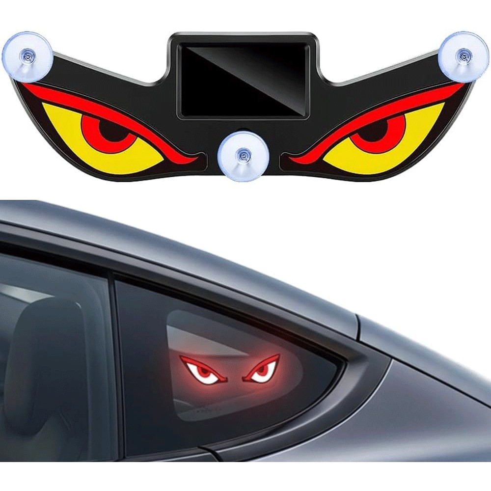Devil Eyes LED Car Light Animated Demon Eyes Windshield จอแสดงผลหน้าต่างด้านหลัง Solar USB ชาร์จใหม่