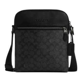 Coach PVC Crossbody Bag Shoulder Bag Small Size Men's Black Gray Color | ของแท้ ตรวจสอบโดย SASOM