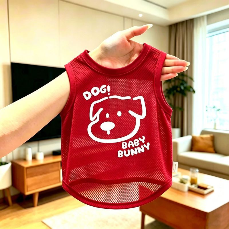 ((พร้อมสต็อกจัดส่งภายในสองชั่วโมง) สัตว์เลี้ยงแมวแมวสุนัขเสื้อผ้าฤดูใบไม้ผลิฤดูร้อนเส้นที่เรียบง่ายลูกสุนัขเย็นตาข่ายเสื้อกั๊กบางแมวขนาดเล็กขนาดกลาง-ขนาด