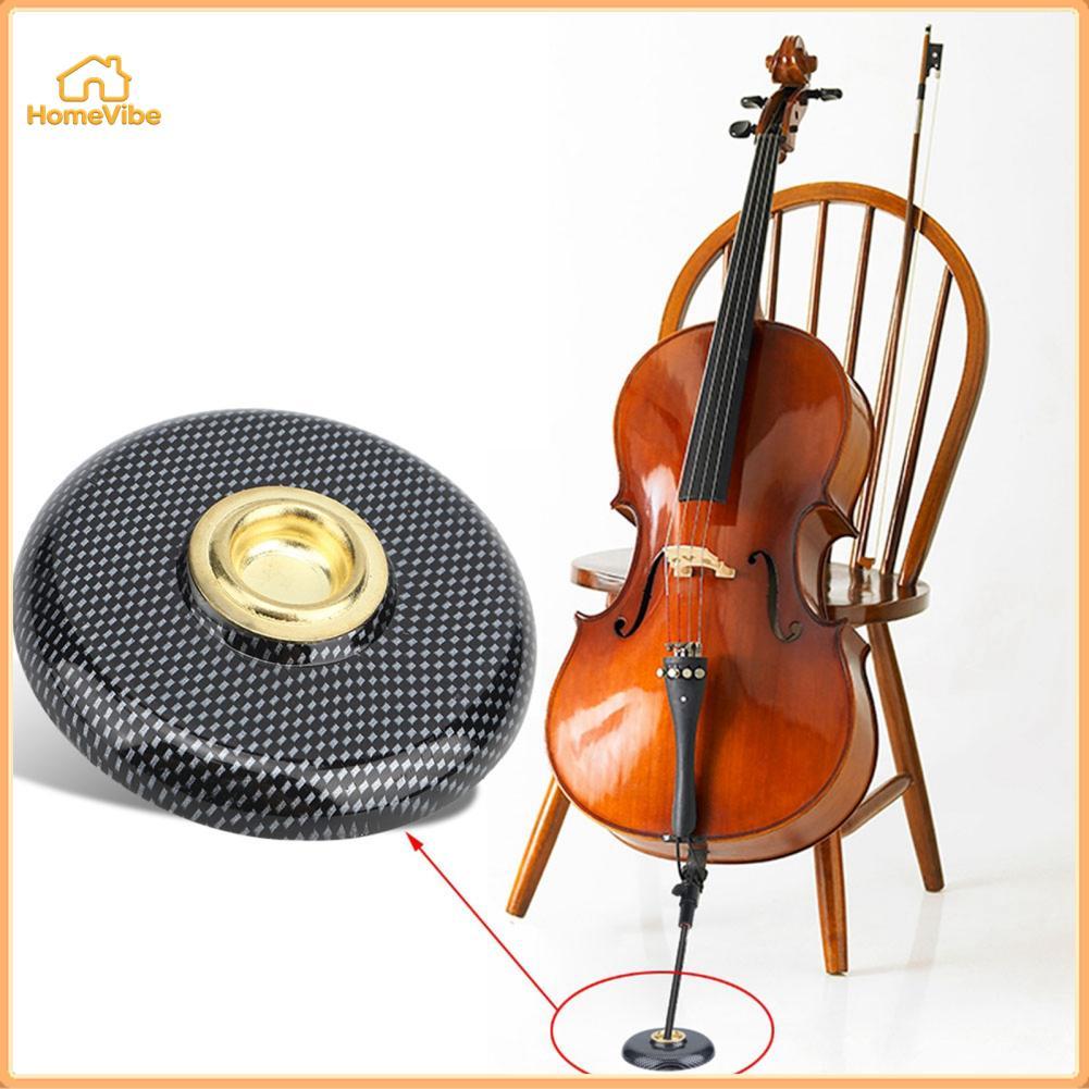 HomeVibe Cello Floor Holder Support Violoncelle Antideslizante Endpin Stopper Anchor Soporte Hole Plastic + Metal Protector Violoncello Instrument (สีน้ำตาล)