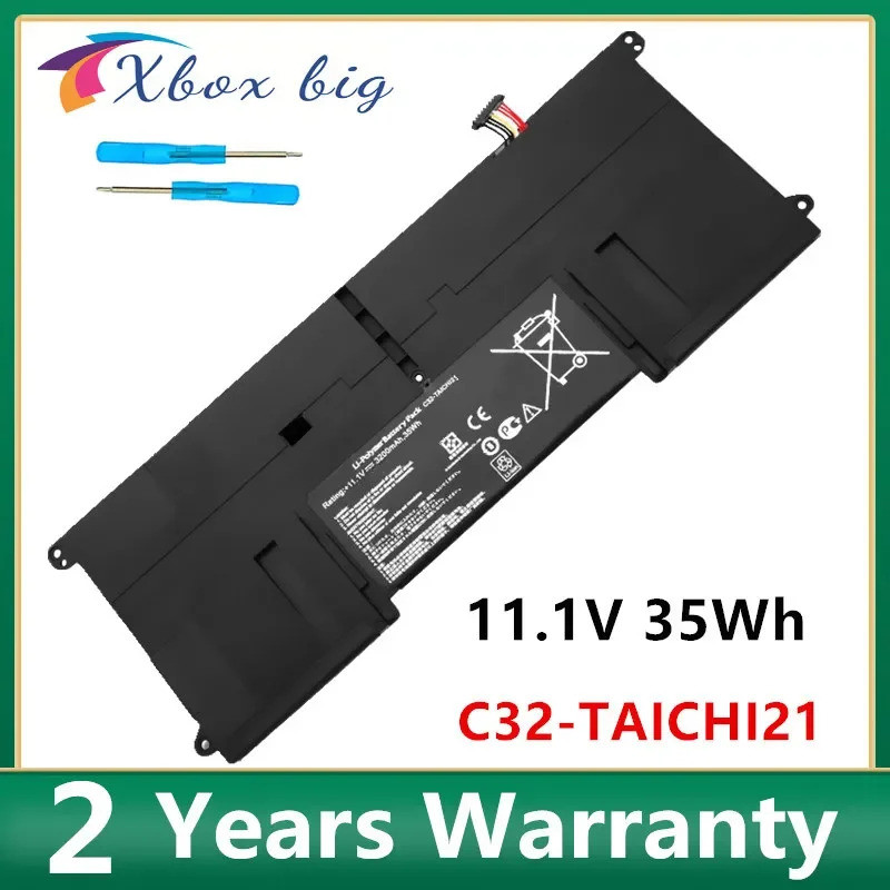 แบตเตอรี่โน๊ตบุ๊คสําหรับ ASUS Ultrabook รุ่น TAICHI 21 C32-TAICHI21 TAICHI21 ความจุ 3200mAh 35WH 11.