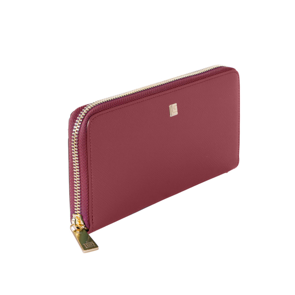 Guy Laroche กระเป๋าสตางค์ผู้หญิง กระเป๋าหนัง ซิปรอบยาว สีแดง รุ่น AGP0863ZS6MRL