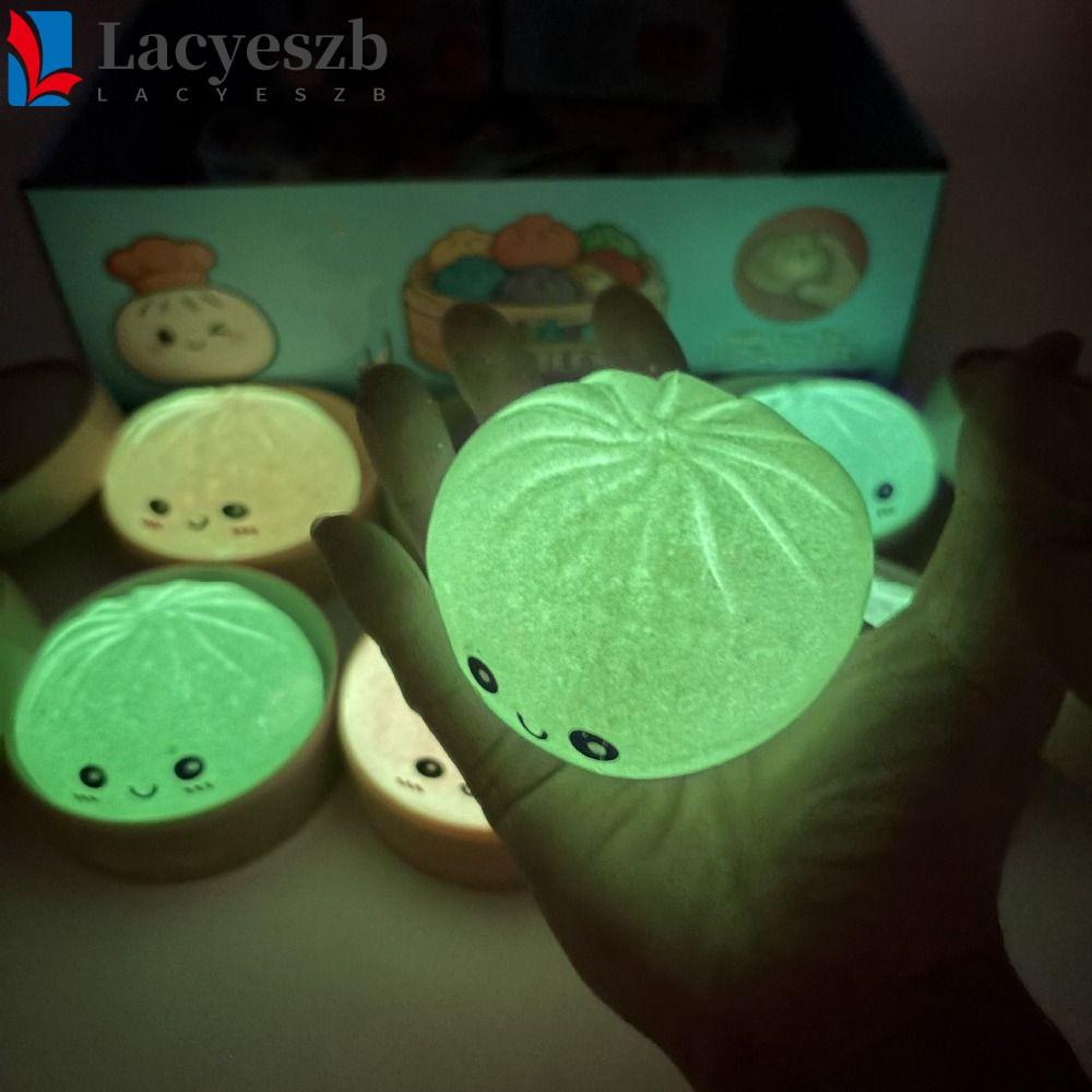 LACYESZB Squishy Dumpling, Slow Rebound Luminous Dumpling Squishy ของเล่น, Creative Glitter Noctilucent Pinch Sensory Fidget Ball เด็กผู้ใหญ่