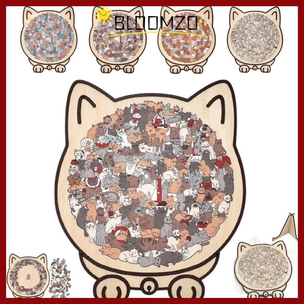 in stockBLOOMZO ปริศนารูปแมวสี Morandi, เครื่องประดับปริศนาแมว จิ๊กซอว์ไม้แมว 135 ชิ้น,|สีกับแมวกรอบเงาสัตว์แมวตกแต่ง