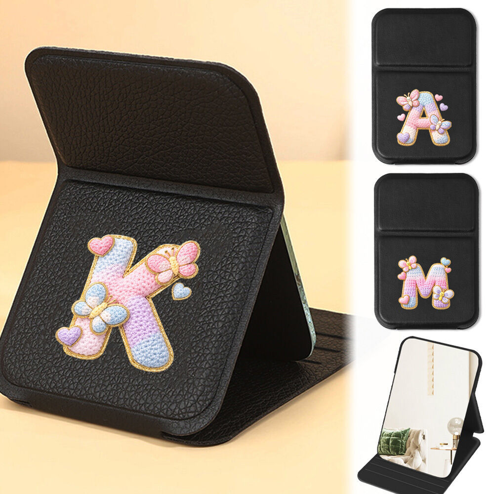 กระจกแต่งหน้า Makeup mirror foldable PU leather portable standable tabletop makeup mirror mini KnitLet Series