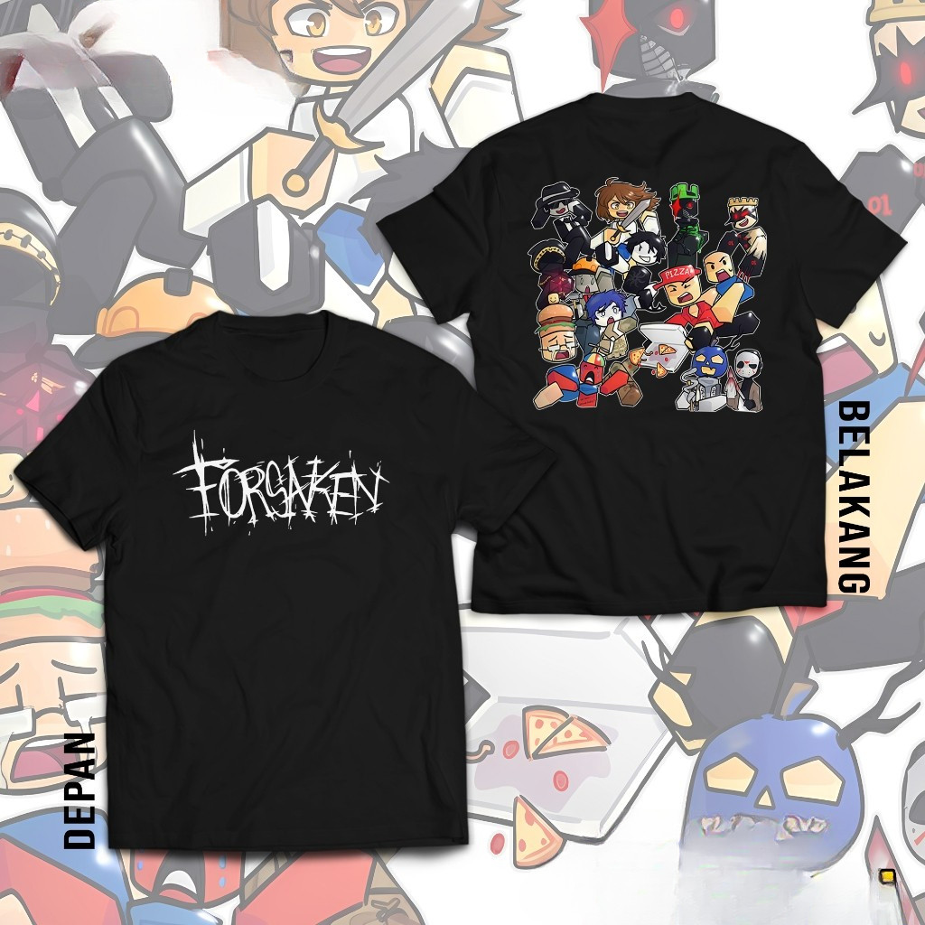 เสื้อยืด Forsaken แขนสั้นลายกลุ่มตัวละครเกมดีไซน์มืด เหมาะชุดแต่งกายประจำวันวัยรุ่น