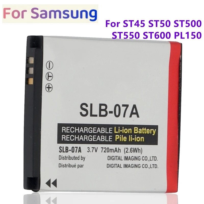1-2 ชิ้น SLB-07A SLB 07A แบตเตอรี่กล้องสําหรับ Samsung ST45 ST50 ST500 ST550 ST600 PL150 แบตเตอรี่กล