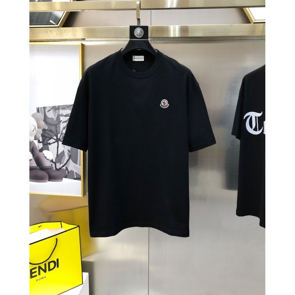 Moncler2026 Moncler 2026 คลาสสิกรอบคอแขนสั้นเสื้อยืดผู้ชายผู้หญิงสไตล์ Raglan แขนพิมพ์ญี่ปุ่นรอบคอ S