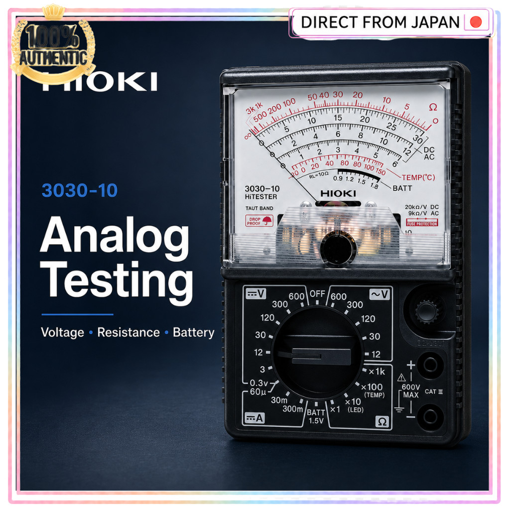 HIOKI 3030-10 Analog HiTester Multimeter for AC DC Voltage Resistance Battery Check