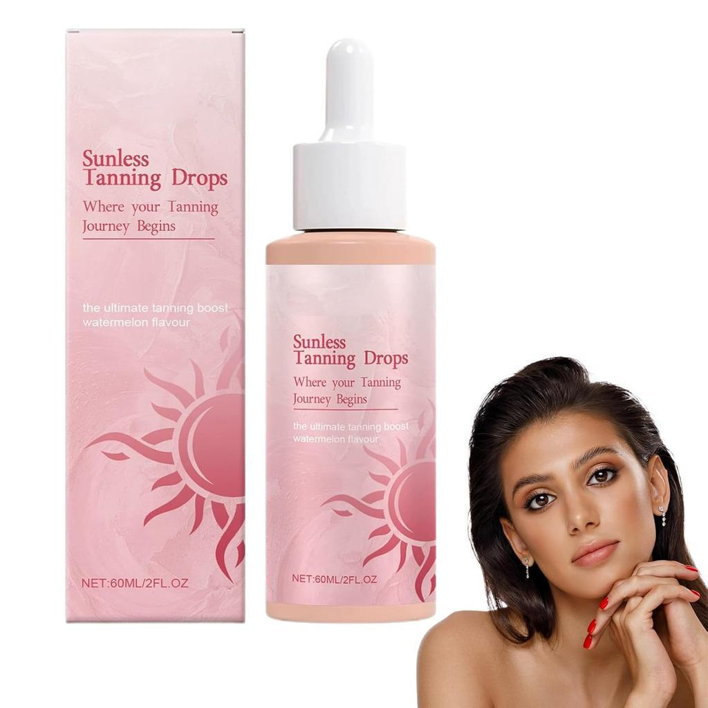 Zeria Sunless Tanning Drops To Drink, Tanning Drop To Drink, Color Correcting Self Tan Drop, Moistur