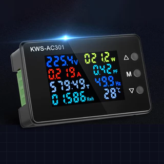 🚚พร้อมส่ง🚚KWS-AC301 เครื่องวัดแรงดันไฟฟ้ากระแสสลับ จอสี วัดพลังงาน กำลังไฟฟ้า ช่วง 50-300V 20A