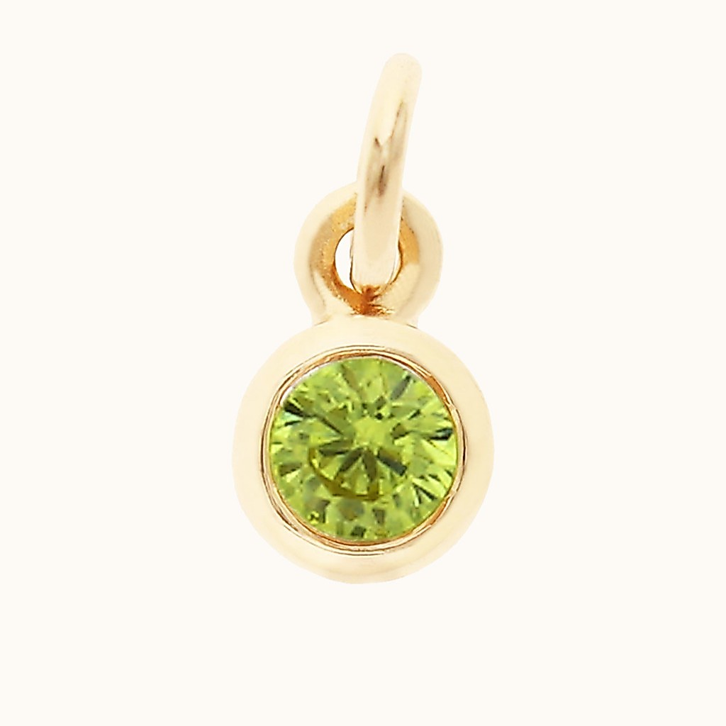 August Birthstone Pendant Charm - จี้ Swarovski Peridot - August Birth Stone - LOULOROSE