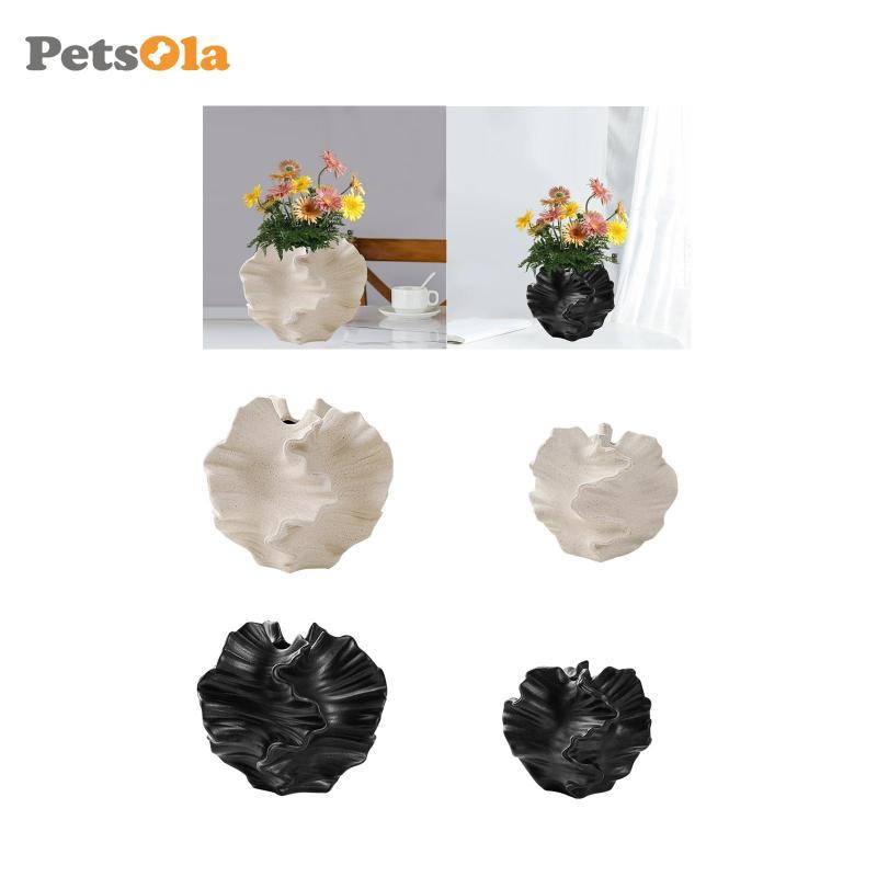 แจกัน PETSOLA Centerpiece แจกันดอกไม้เซรามิคโต๊ะชาวไร่สไตล์สร้างสรรค์สําหรับดอกไม้แห้งเหมาะสําหรับห้องนอนห้องศึกษาคาเฟ่