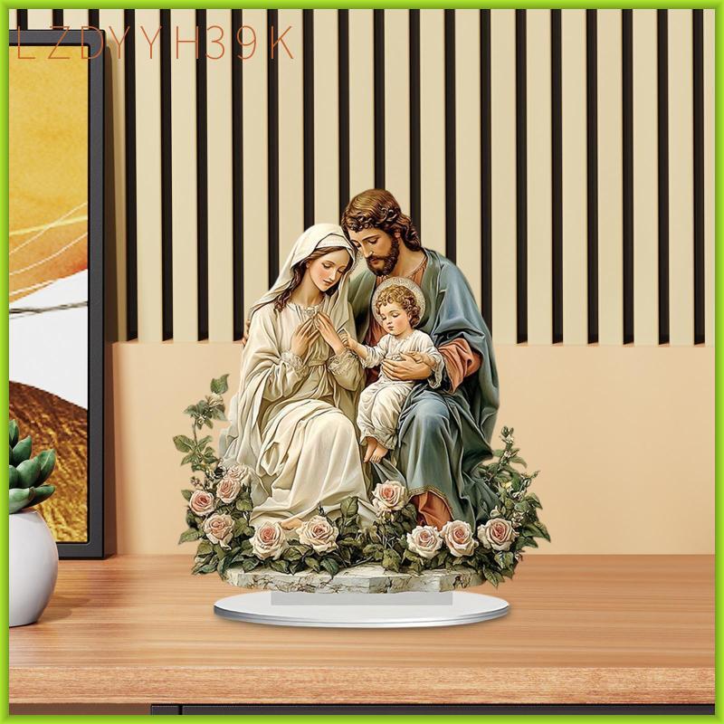 [lzdyyh39k] 2D Holy Family ตกแต่งอะคริลิคงานศิลปะของขวัญวันเกิดของสะสมคริสต์มาส