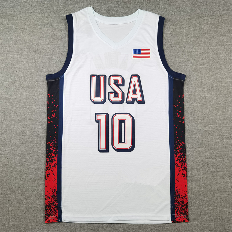 Paris Mens Basket American USA Dream Team 10 เสื้อปัก TATUM BASKETBALLJERSEY TATUM