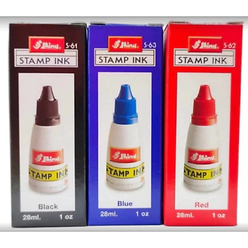 (1ขวด) หมึกเติมตรายางหมึกในตัว SHINY ขนาด 28 ซีซี สีน้ำเงิน,ดำ,แดง