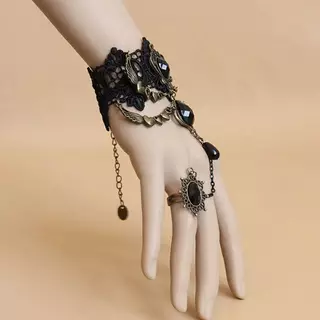 [Sep-t] Collares เซ็กซี่ Gothic Chokers คริสตัล Bla Lace Ne Choker Nelace Vintage Victorian ผู้หญิง Choer Steampunk