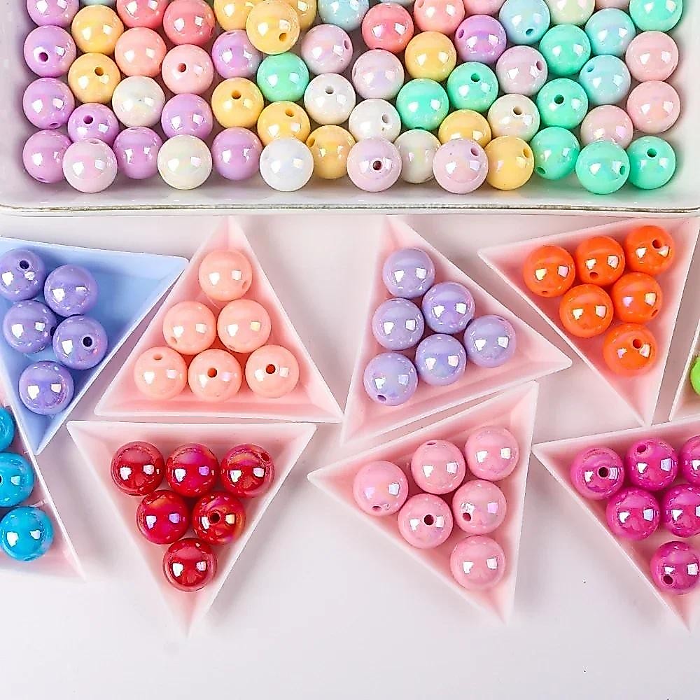 Ab หลวม Spacer ลูกปัด 8-16 มม.รอบไข ่ มุกใช ้ สําหรับเครื ่ องประดับทํา DIY Handmade สร ้ อยข ้ อมือลูกปัด Accessorie