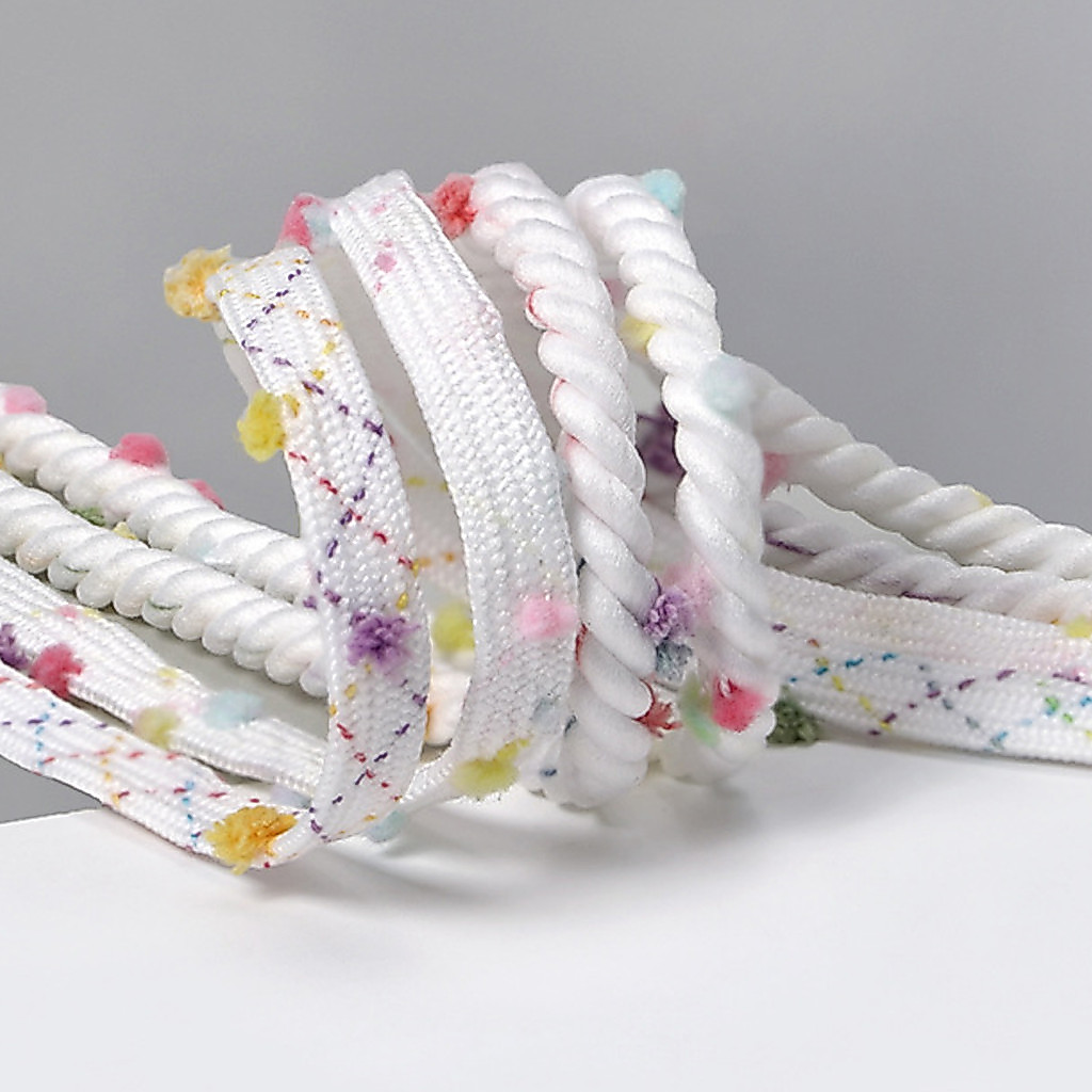 1 คู่ Rainbow Polka Dot Laces Unisex 120 ซม.โพลีเอสเตอร์รองเท้ากีฬาตกแต่งแฟชั่น