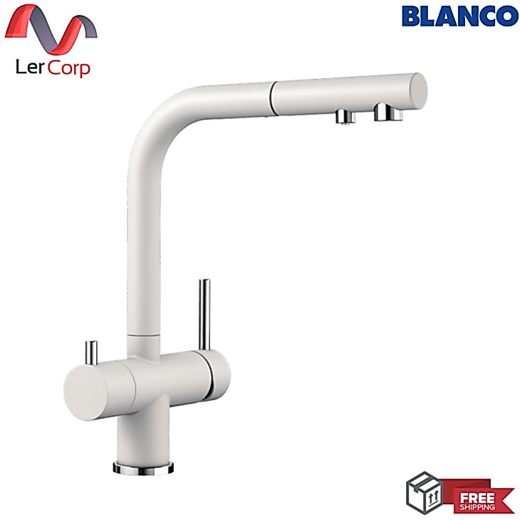 (Hafele) ก๊อกผสมอ่างล้างจาน BLANCO พร้อมหัวสเปรย์ รุ่น FONTAS-S II สีขาว (495.50.065) (569.03.740)