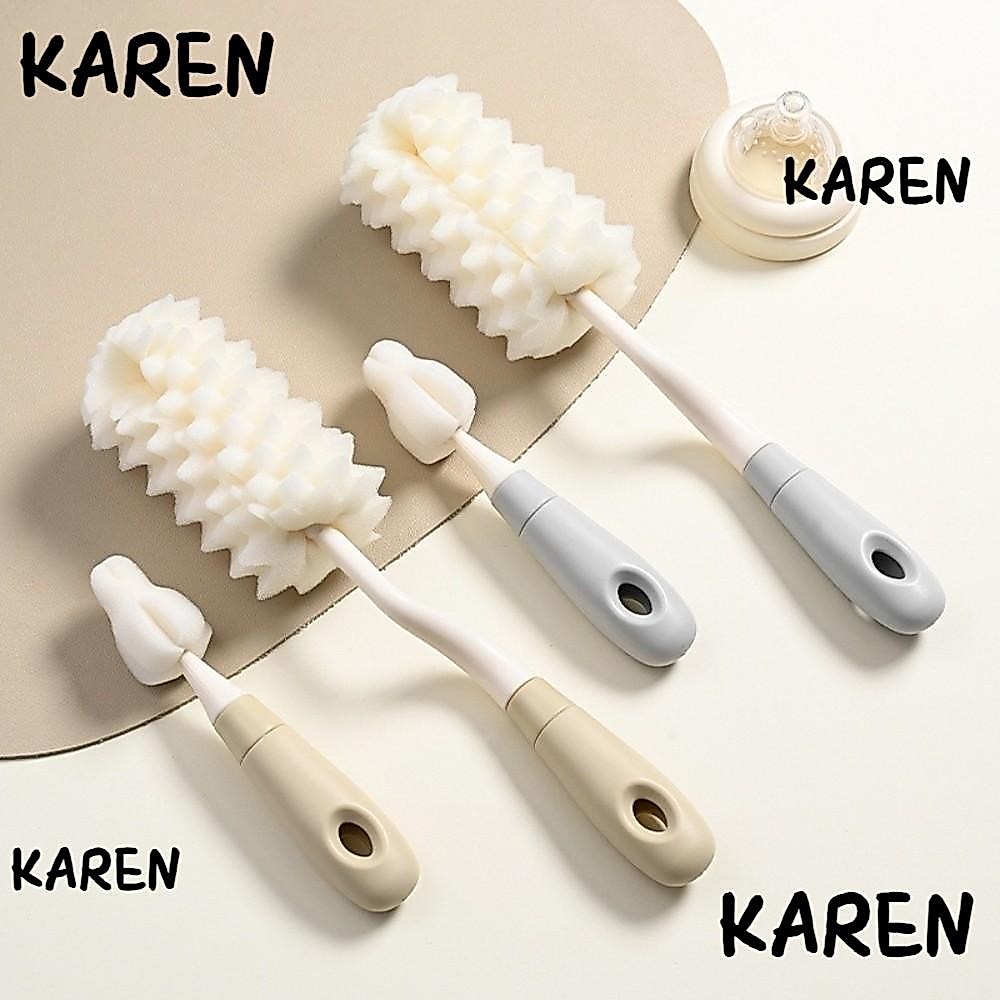 KARENGOODS ชุดแปรงทําความสะอาดขวด,เครื่องขัดพื้นฟาง Pacifier ด้ามยาว 360 องศา,ชุดขนแปรงทนทาน Ergonomically Straw Brush Baby Care