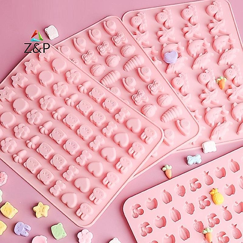 Z&P ผสมผลไม้สัตว์ซิลิโคนช็อกโกแลตแม่พิมพ์ปลา Fudge Candy Jelly Mould เรขาคณิตหัวใจเค้กตกแต่งเบเกอรี่ถาดน้ําแข็งของขวัญ COD