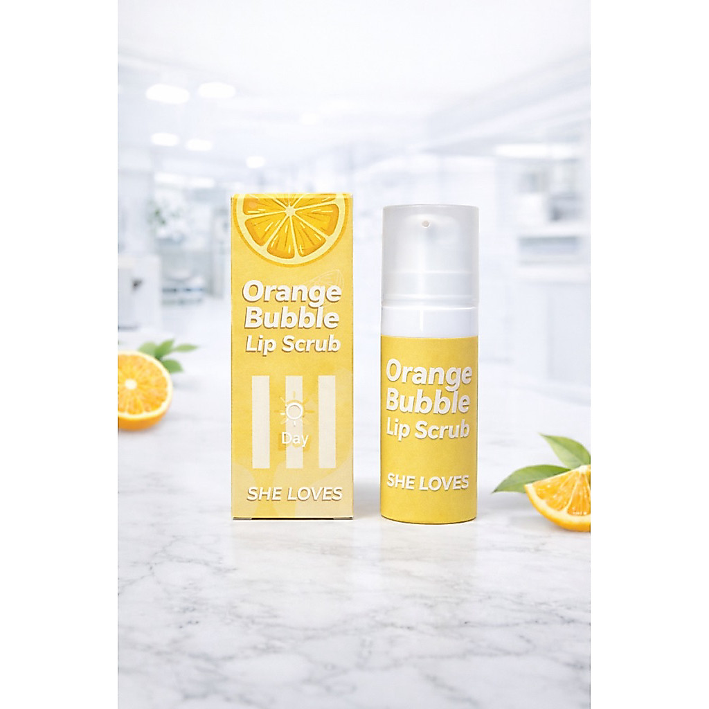 (สครับปากส้ม)Orange Bubble Lip Scrubช่วยขจัดเซลล์ผิวที่ตายแล้วและให้ความชุ่มชื้น