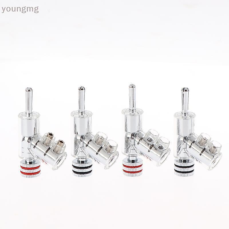 [YG] 2/4 ชิ้น HIFI Gold/Rodium Plated Loable ลําโพงสายกล้วยปลั๊ก Connector Self-loing Audio อุปกรณ์เสริม TH