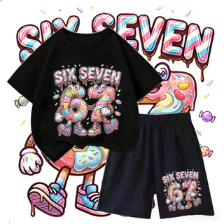 [COD] พร้อมส่ง SIX-SEVENเสื้อยืดเด็ก คอตตอน ชุดสูทเด็กผู้ชาย ชุดลำลอง 2 ชิ้น แฟชั่น สำหรับเด็กชายตัวเล็ก ๆ เซ็