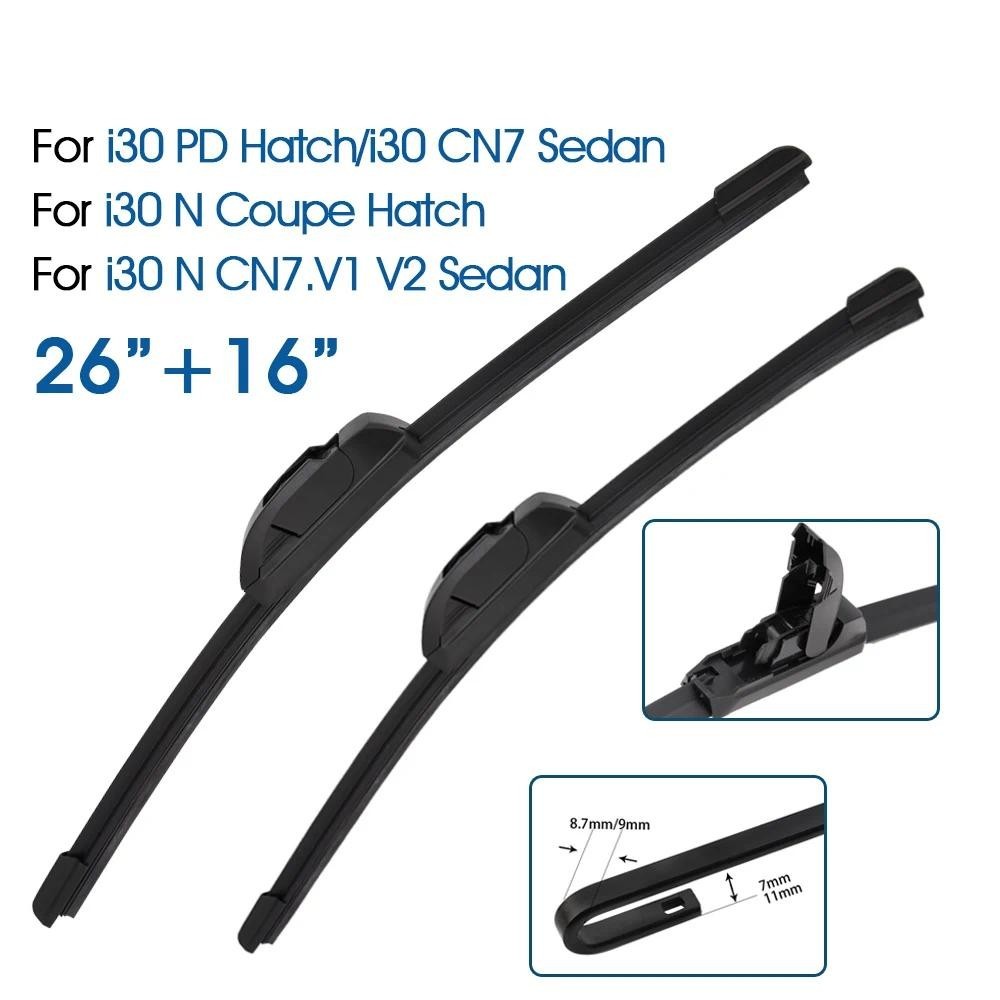 ใบปัดน้ําฝนรถยนต์ 26"+16" สําหรับ Hyundai i30 PD HATCH/i30 CN7 Sedan/i30 N Coupe Hatch/i30 N CN7.V1 