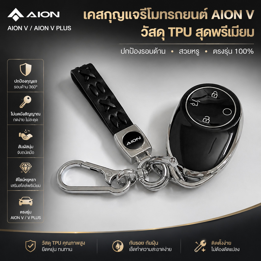 2025 สไตล์ AION V ฝาครอบกุญแจ Aion v PLUS ปลอกกุญแจ aion v เคสกุญแจรถ GTRR