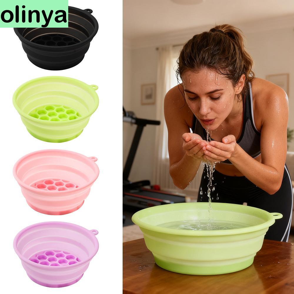 OLINA Face Ice Bath Bowl,ถาดน้ําแข็งในตัวซิลิโคนแบบพกพา,มัลติฟังก์ชั่นพับ Skincare อ่างล้างหน้าสปาผิวหน้า