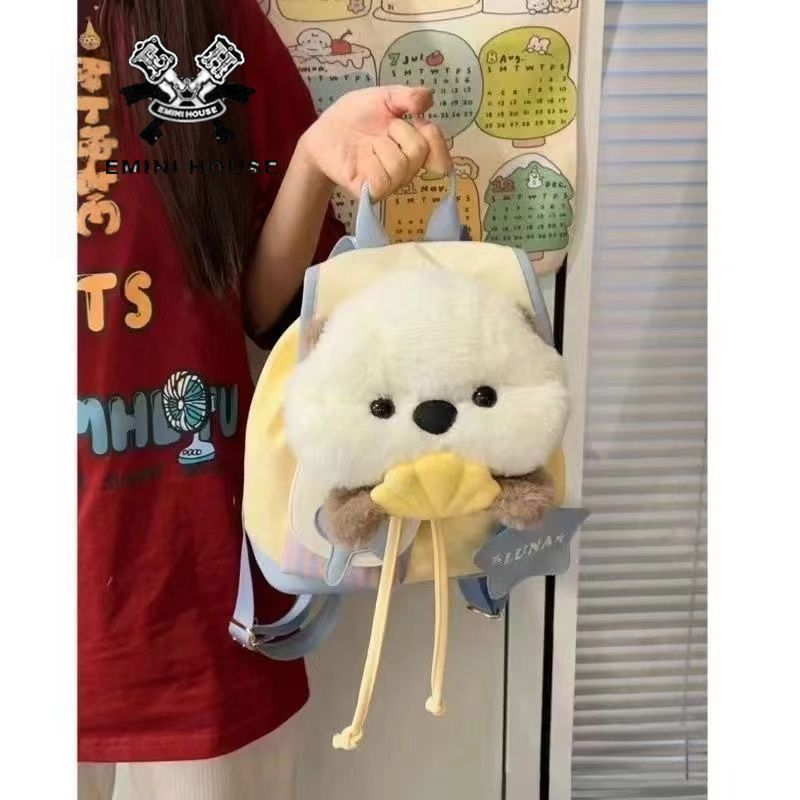 [EMINI HOUSE] กระเป๋าเป้สะพายหลังความจุขนาดใหญ่น่ารัก Otter Niche Student Girl Backpack ตุ๊กตากระเป๋