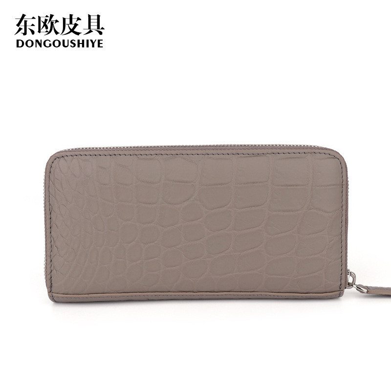 Matte Nile Crocodile Leather Clutch Mens Mid-Length Casual Business Leather Wallet Multi-Card Light 