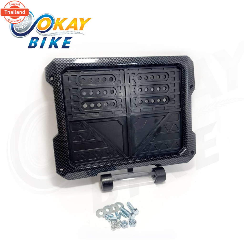 กรอป้ายทะเียนรถมอไซค์ ลายเคฟล่า ZIXZAX กรอป้ายทะเียน พร้อมแคปซูลใส่พร ชุดน็อตมีให้คร พร้อมติดตั้ง