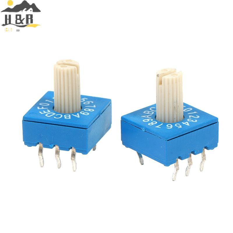 H&B Aug 1PCS 0-F Rotary Encoder Switch พร้อมที่จับ 16-bit 8421C Positive รหัส 3:3 Switch {th}