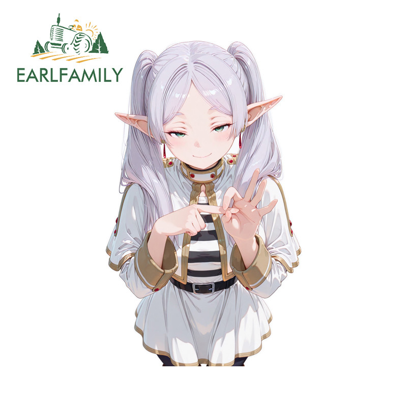 EARLFAMILY Frieren สติกเกอร์รถบุคลิกภาพรถจักรยานยนต์สเก็ตบอร์ดกระจกมองหลัง Bumer กันน้ํา JDM Decal Occlusion Scratch Racing อุปกรณ์เสริม