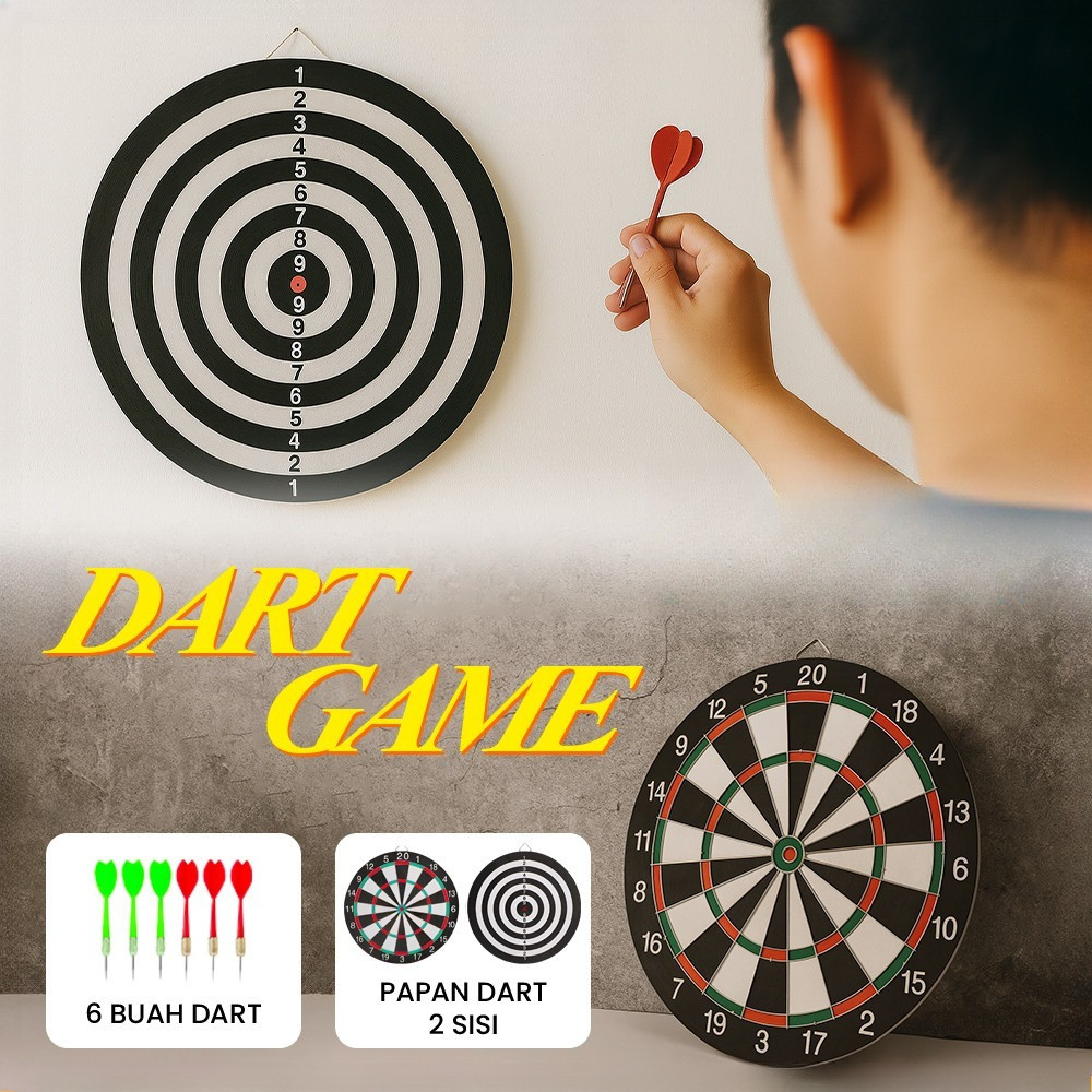 Dart Game Dart Board 17 นิ้ว Dart Board ผู้ใหญ่ Dart Board ความปลอดภัยชุดเกม ROX Original สองด้าน